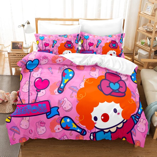 Happy Family Quilt Set RABBYCC Circus Carnival Bedding Set Double King Bed Set Children's Bedroom Down Coat Set Bed Sheets