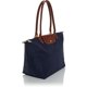 thumbnail image 3 of Bolso de mano Longchamp de nailon con detalles en cuero, azul marino, grande, 3 of 3