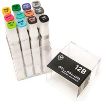 Alpha Markers - Plumones Punta Pincel Alpha Brush Basicos B Set 12 Colores