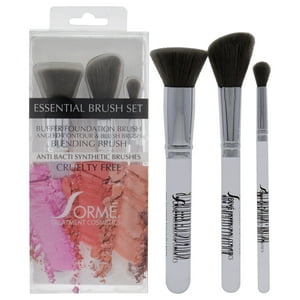 Sorme Cosmetics - Juego De Pinceles Profesionales - Essential By Para Mujer - Pincel De Base Con Amortiguador, Pincel De Contorno En Ángulo Y Rubor, Pincel De Mezcla