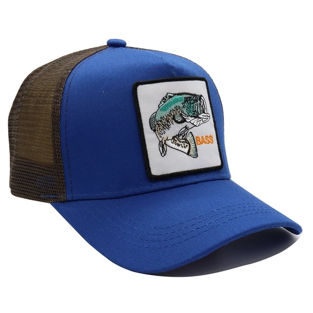 Bass Fish Embroidery Baseball Cap Hip Hop Animal Patch Mesh Trucker Hat Breathable Adjustable Sunshade Dad Hats For Women & Men