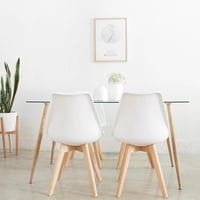 Pandalino - Comedor Minimalista | Mesa Vitreo 120X80 + 4 Sillas Tulip Blancas