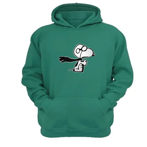 Genérico - Polerón Canguro Snoopy Verde Aguamarina Talla S Unisex