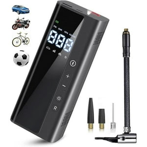 Veat00L - Inflador De Llantas Portátil,150 Psi Bomba De Aire Portátil De Lcd, Bomba De Aire Inalámbrica Portátil De 60 W, Bomba De Neumáticos De Coche De 12 V, Para Coche, Motocicleta Y Bicicleta