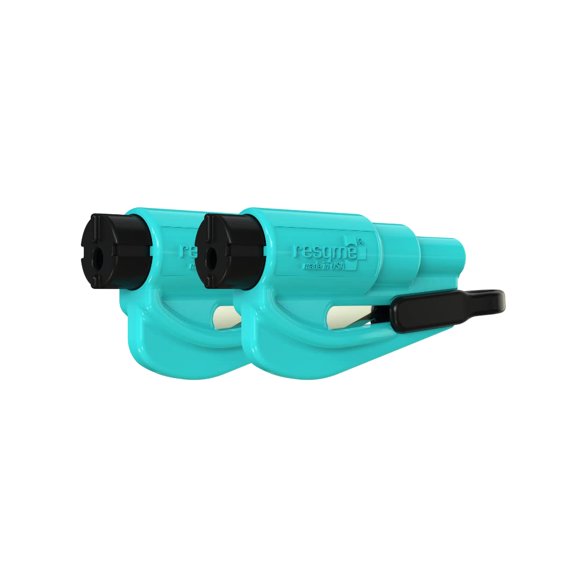 Llavero RESQME Herramienta de Escape 2 en 1 (verde azulado) – Pack de 2