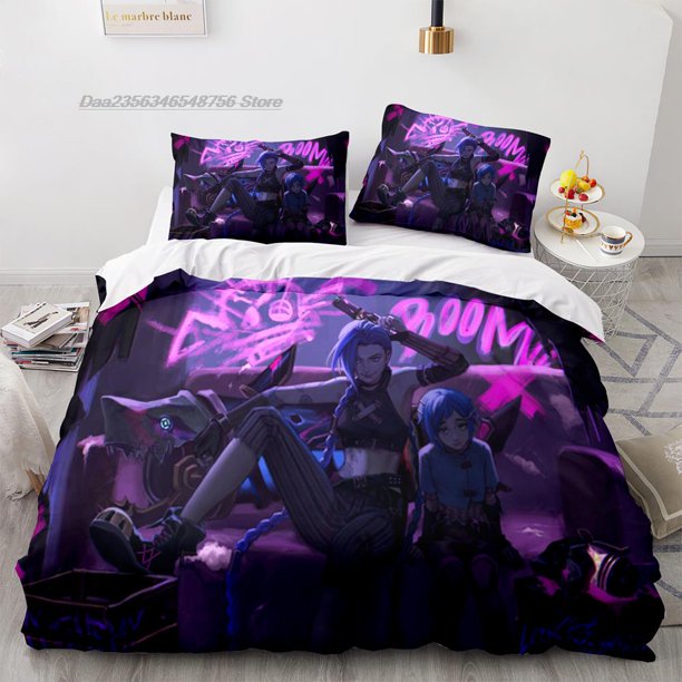 Anime Game Jinx Bedding Set Single Twin Full Queen King Size Bed Set Aldult Kid Bedroom Duvetcover Sets ropa de cama 030 Bed Sheets