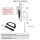 thumbnail image 3 of Juego de manijas corredizas para puertas de patio ALLYWASAI con cerradura de embutir, color negro, 3 of 7