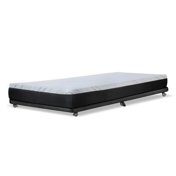 Base Cama Nido 1 Plaza 190 Cm + Colchon Zen Pro Tela Negro