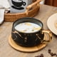 thumbnail image 4 of Auch 2 Pack Ceramic Tea Cdefee Cup, 10 OZ Cdefee Mug, Marble Espresso Cups fo Latte, Gorapuccino, Americano, White and Negro, Gift para mujeres, fo Office and Home, Big Goraacity con Mango, 4 of 5