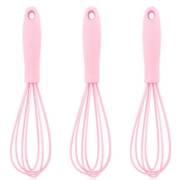 Batidor de silicona para cocinar, batidor de huevos con forma de globo, perfecto para mezclar, hornear y batir, juego de 3
