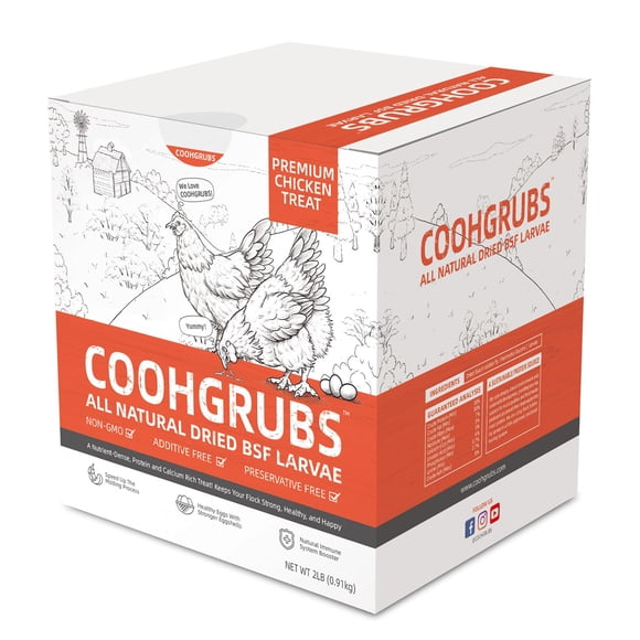 Larvas secas de mosca soldado negra, COOHGRUBS, para aves de corral, 0,9 kg