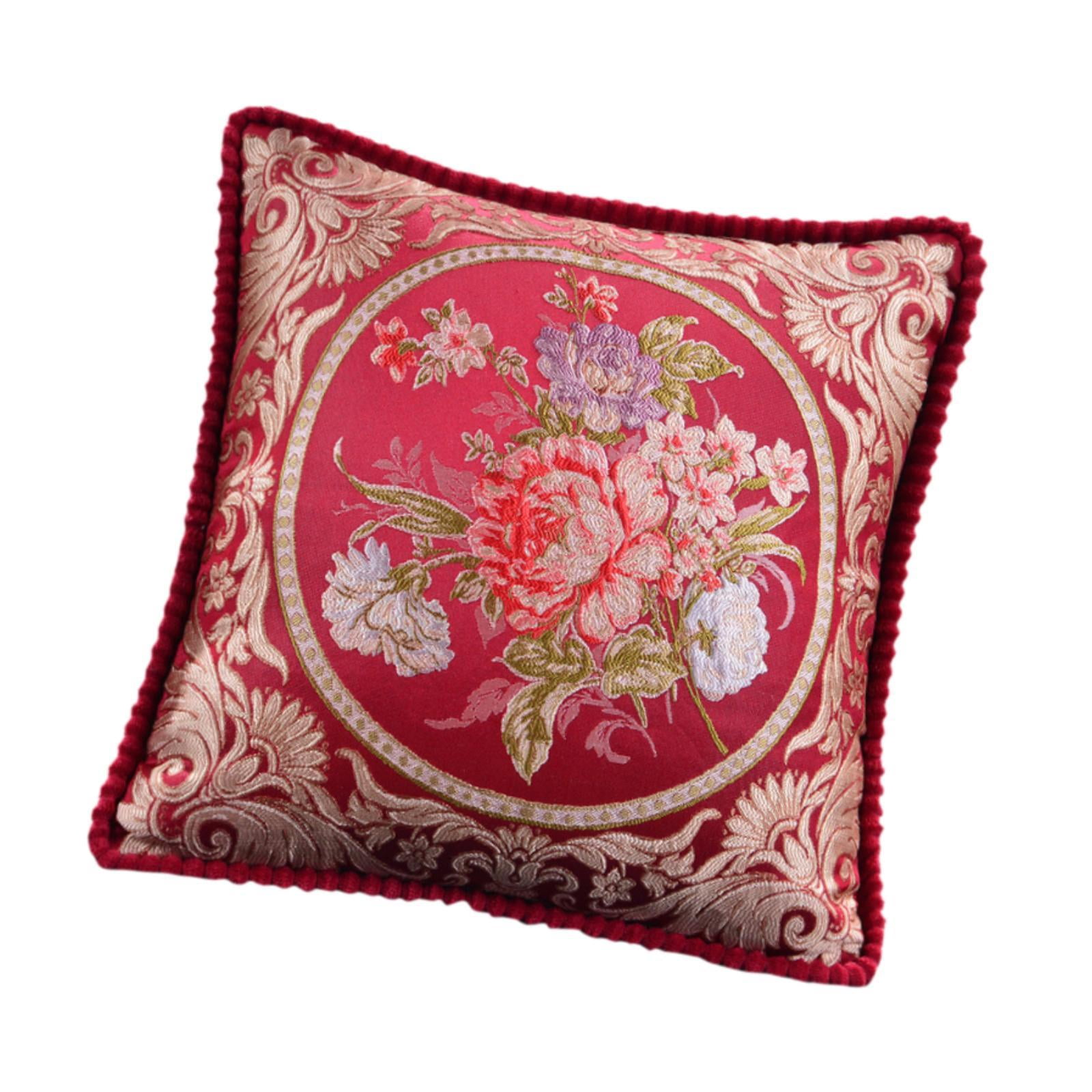 Bothyi - Funda De Almohada Decorativa Europea Para Decoración Del Hogar, Sofá, Sillón, Color Rojo