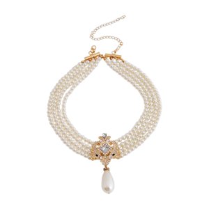 Ioensy - Exquisito Collar Gargantilla Cadena Corta Declaración Elegante Para Banquete De Boda