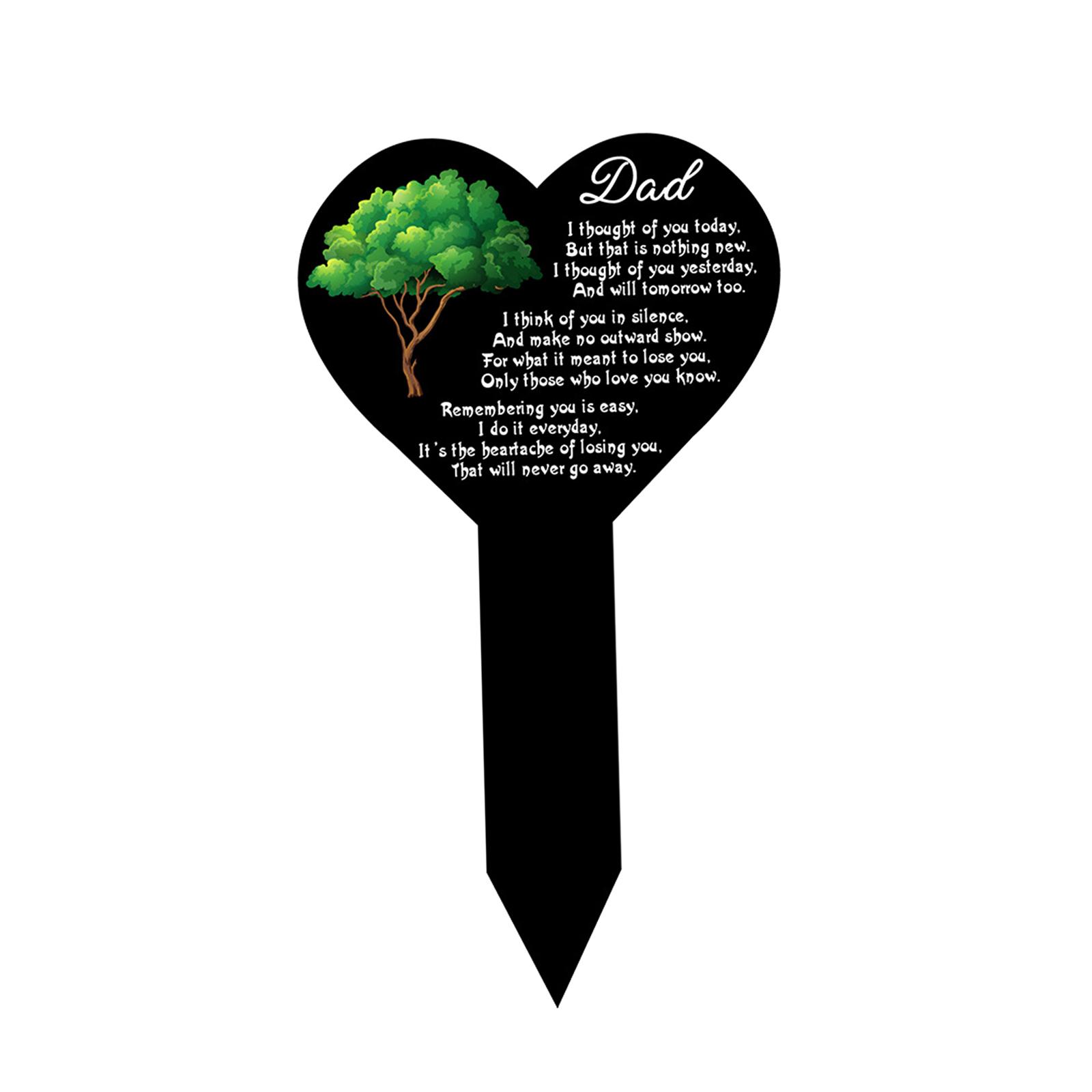 Bothyi - Placa De Recuerdo Conmemorativo Del Corazón, Estaca Para Cementerio Funerario Al Aire Libre, Letrero Para Tumba