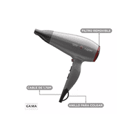 Genérico - Secador De Pelo Gama Diamond Titan Keratin 2300W Micro Glitt, Color Negro