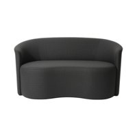 Diseños Valestrini - Sofa Curvo En Lino Gris Oscuro