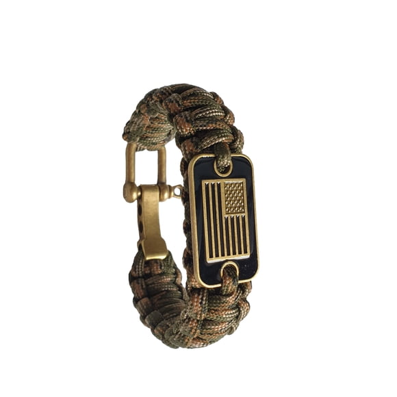 Pulsera ORAPICH Camuflaje Verde con Bandera EE. UU. Talla L