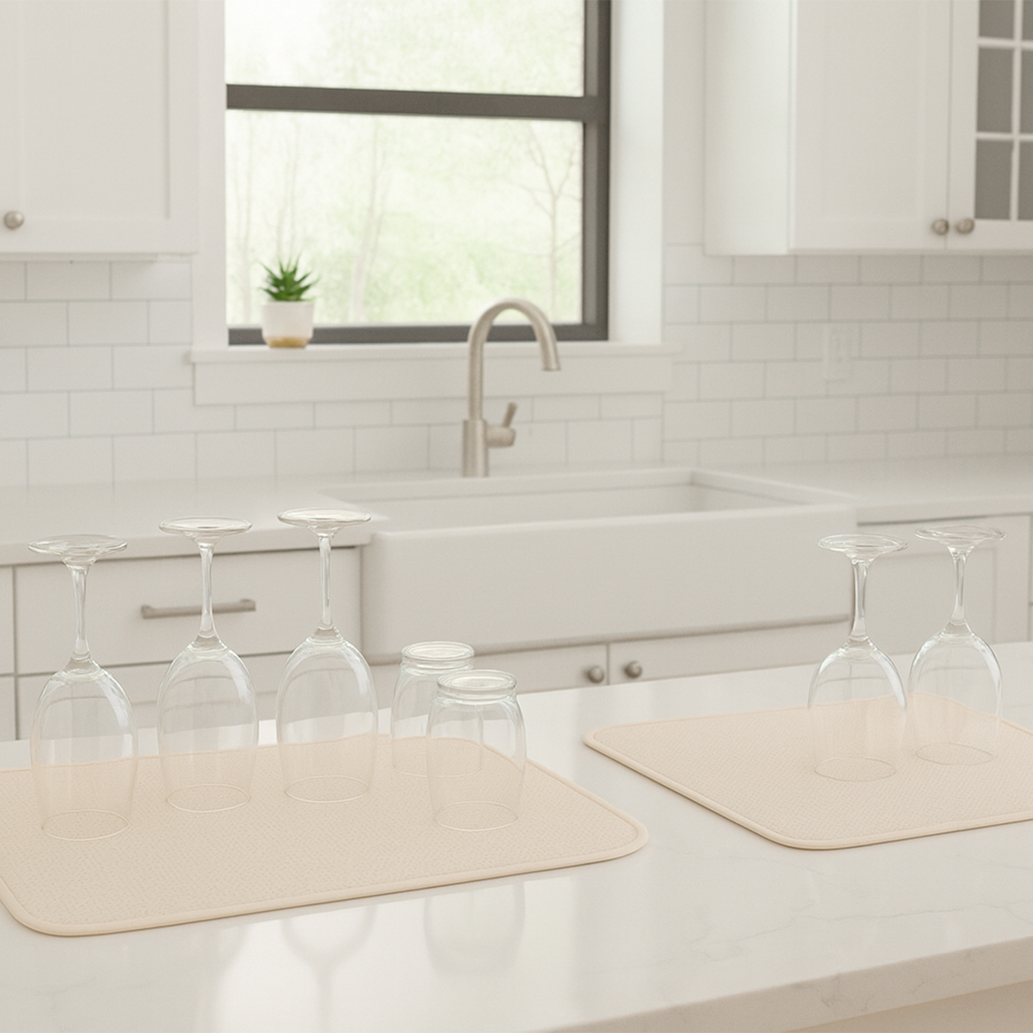 Set De 2 Tapetes De Secado Nautica Home Alta Absorción Beige