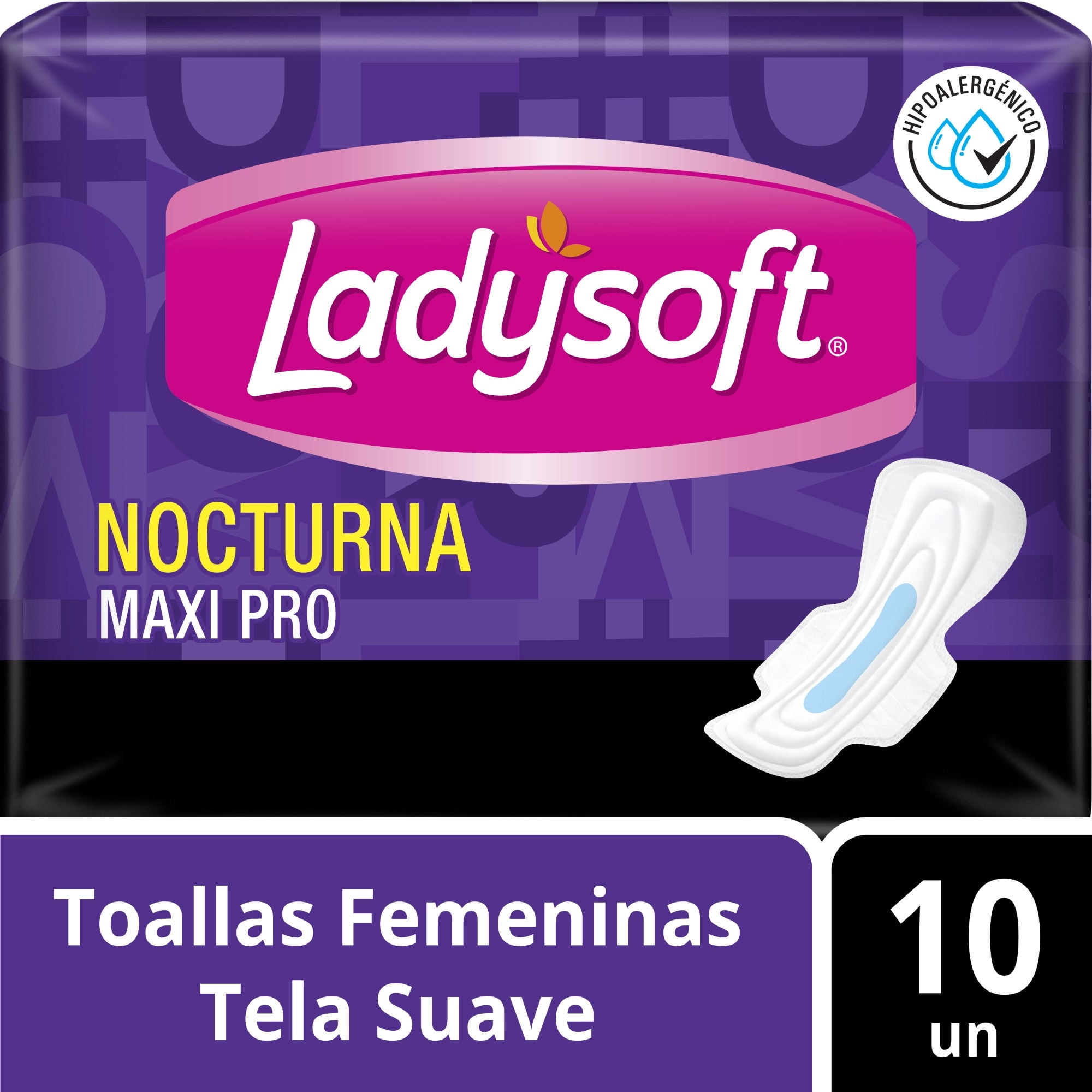Toallas Higiénicas Maxi Pro Nocturna 10 Un Ladysoft