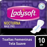 Toallas Higiénicas Maxi Pro Nocturna 10 Un Ladysoft
