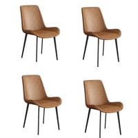 Set 4 Sillas De Comedor Cuero Pu Estilo Italiano Lubabycas