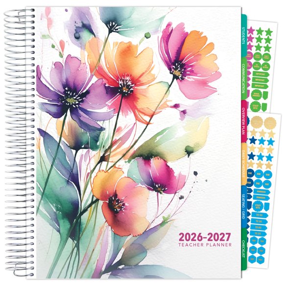 Planificador EXCELLO GLOBAL PRODUCTS 8.5x11 Floral Arcoíris