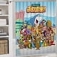 thumbnail image 5 of Jellystone-theme 4-Piece Shower Curtain Set with Rugs, Waterproof Bathroom Decor Set Includes Bath Mat, U-Shaped Rug, Toilet Lid Cover and Curtain with Hooks, 5 of 6
