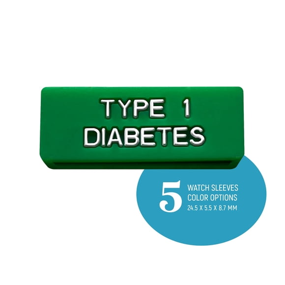 Correa de reloj RockaDex Diabetes Tipo 1 - Pack de 2 (Verde)