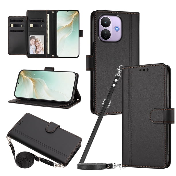 Funda Cartera para Xiaomi Redmi Note 17 Pro 5G con Bolsillo para Billetes, Negro