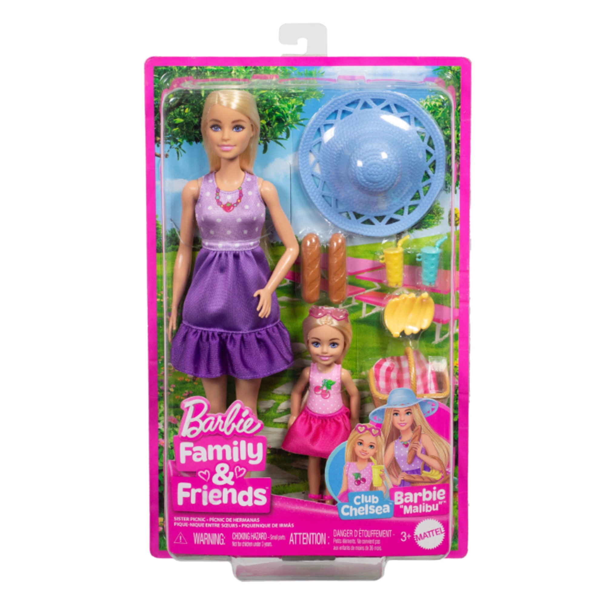 Muñeca Barbie Chelsea Picnic Set Juego Canasta Comida Manta 3 años+