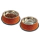 thumbnail image 1 of Cuencos para perros, cuencos de acero inoxidable hechos a mano con diamantes de imitación para mascotas, comedero doble para comida y agua para cachorros, gatos y perros., 1 of 5