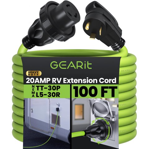 Cable De Extensión Gearit 30,4 M 20A 125V Con Bloqueo Giratorio Para Rv
