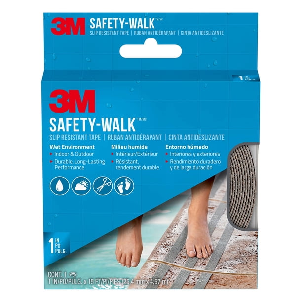 Banda de rodadura Tape 3M SafetyWalk para interiores y exteriores, antideslizante de 4,5 m