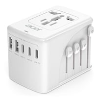 Adaptador De Enchufe De Viaje Acer Universal Con 5 Puertos Usb 5,8 A, Color Blanco