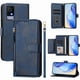 thumbnail image 3 of Funda Billetera Cremallera para TCL 405 con Porta Tarjetas, Soporte y Correa Azul, 3 of 5