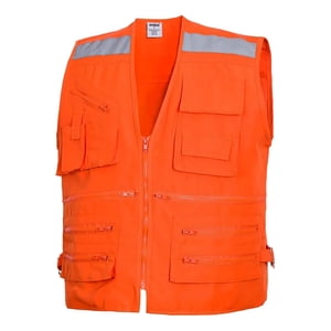 Metalfer - Chaleco Geologo Poplin Naranjo Talla Xl