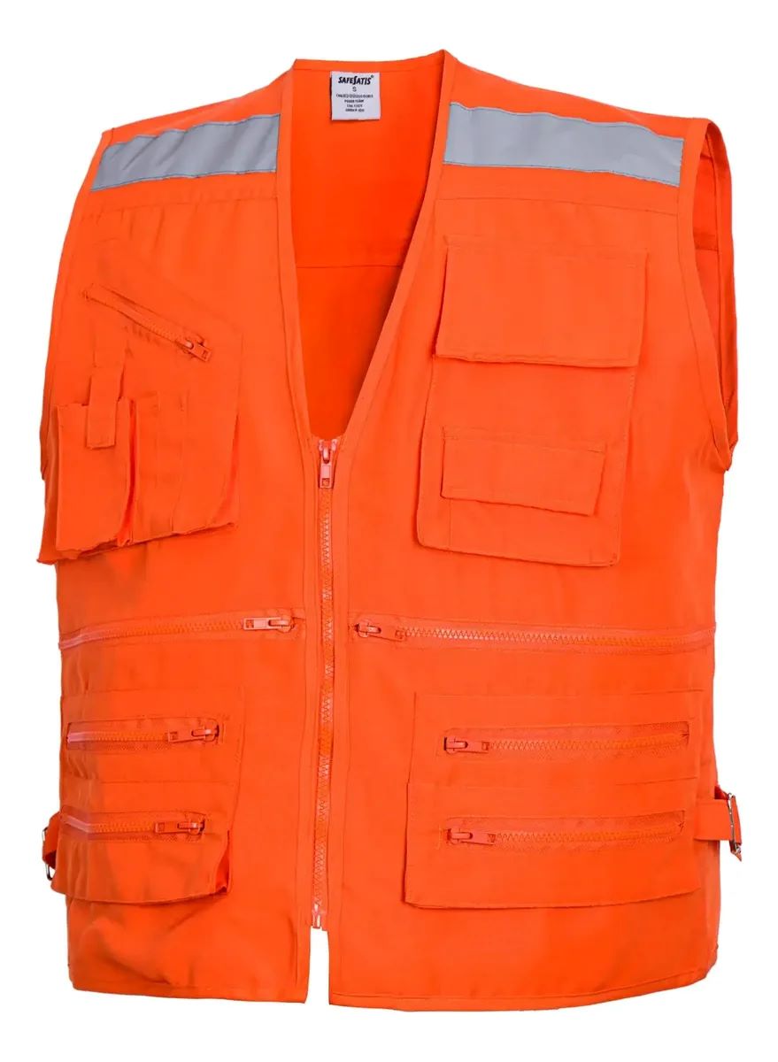 Metalfer - Chaleco Geologo Poplin Naranjo Talla S