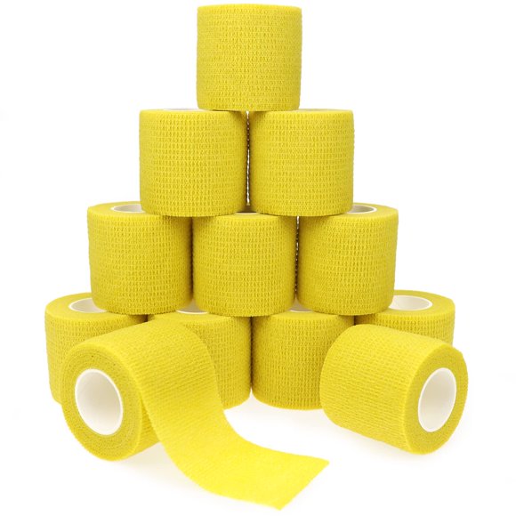 Venda Cohesiva Autoadhesiva De 2 Pulgadas Amarilla 12 Rollos
