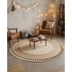 thumbnail image 2 of Alfombra Redonda Estilo Boho Chic con Flecos Textura sisal 80cm, 2 of 8