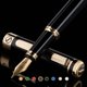 thumbnail image 1 of Pluma estilográfica Scriveiner lacada negra con acabado dorado de 24 quilates, 1 of 9