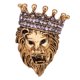 thumbnail image 1 of Broche De Cabeza De León Con Insignias De Corona Regalos Con Forma De Animal Mujeres Hombres Oro Antiguo, 1 of 5