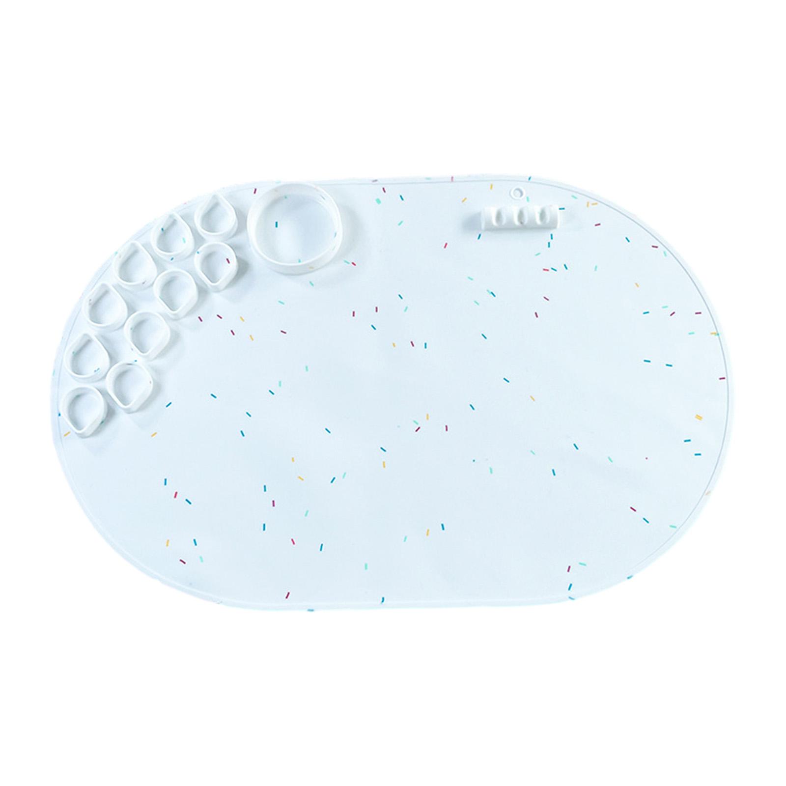 Bothyi - Tapete De Silicona Para Manualidades, Tapete Artístico De Silicona Resistente Al Calor Para Niños, Proyecto De Arcilla Diy, Color Blanco