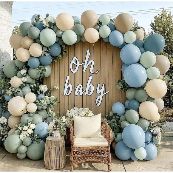 Kit de arco de globos feilebalon azul verdoso empolvado para fiesta