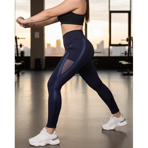 Calza Deportiva Mujer Luxe con Bolsillos Laterales Tiro Alto