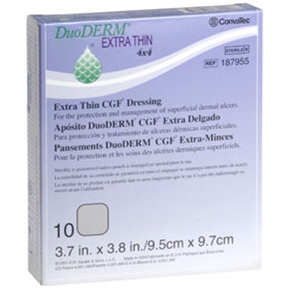 Aderezo ConvaTec DUODERM CGF extradelgado, 4 x 4 x 10 unidades