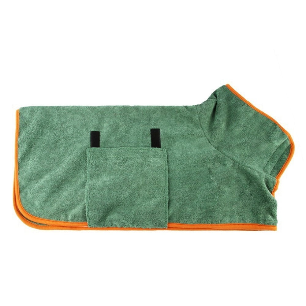Xusx111 - Abrigo De Secado De Perro - Rápido Secado De La Toalla De Perro Robe - Microfibra Super Absorbente De La Mascota De Baño, El Cuello Ajustable Y La Correa Del Vientre De La Mascota Abrigo De