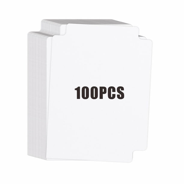 Separadores para tarjetas coleccionables qieoyk, 100 piezas, blancos con pestañas, 7 x 9.7 cm