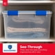 thumbnail image 5 of Contenedores de almacenamiento Iris USA WeatherPro de 16 cuartos de galón con tapas, paquete de 3, transparentes/azules, 5 of 9