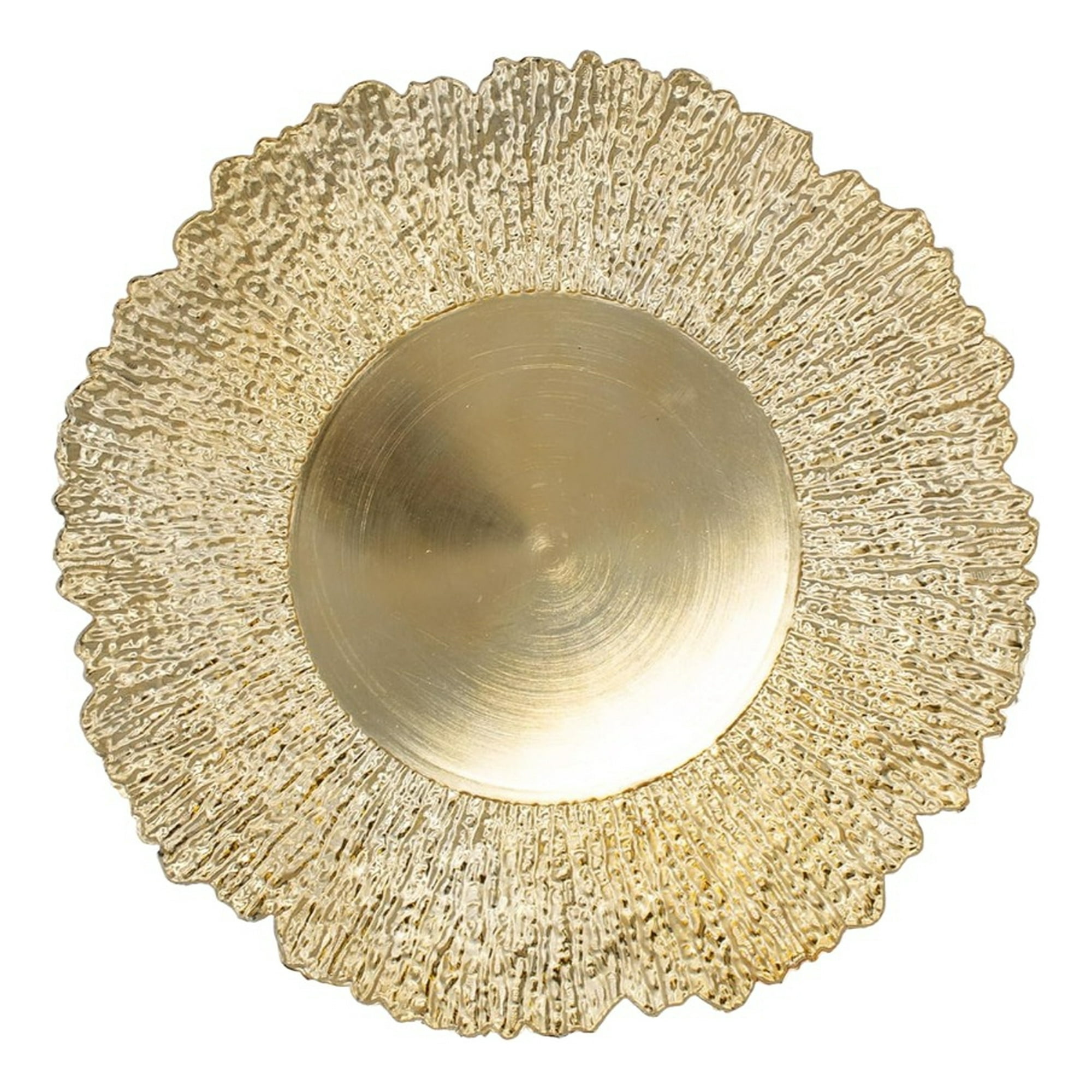 Genérico - Set 3 Plato Base Redondo Dorado Brillante Decorativo Jhn