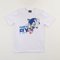 Polera Manga Corta Niño Blanco Sonic Time To Fly Sonic